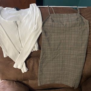 Crisp 90’s vintage look outfit , cardigan and dress